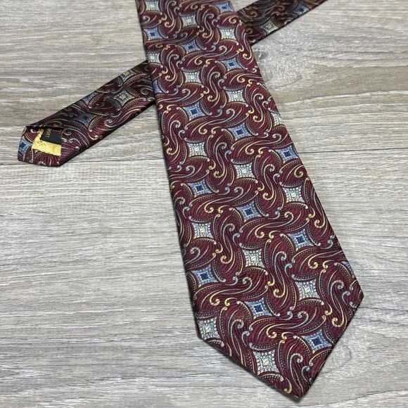 Robert Talbott Other - Robert Talbott Nordstrom Handmade Luxury 100% Silk Neck Tie Paisley Burgandy USA